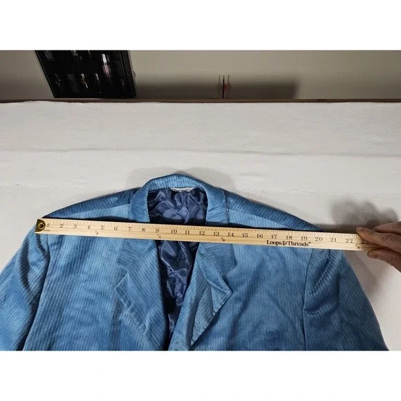 Vintage Gianni Versace Blue Corduroy Suit Jacket Size 52 Made In Italy